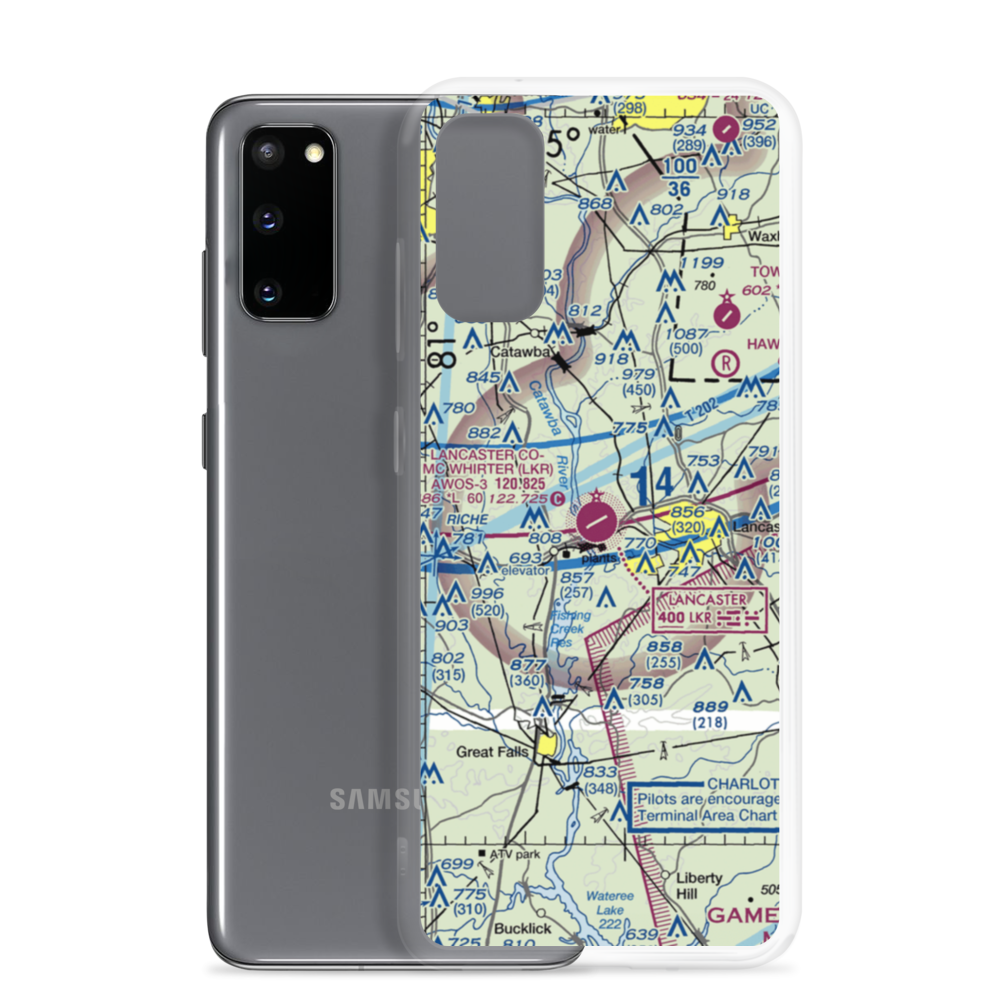 Lancaster County-Mc Whirter Field (LKR) VFR Sectional Samsung Case Samsung Galaxy S20 model shown
