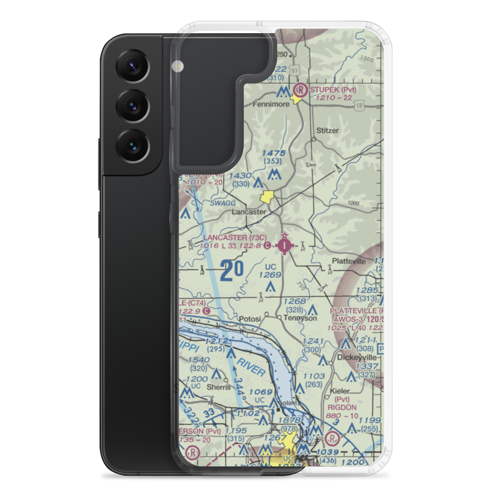Lancaster Municipal Airport (73C) VFR Sectional Samsung Case Samsung Galaxy S22 Plus model shown