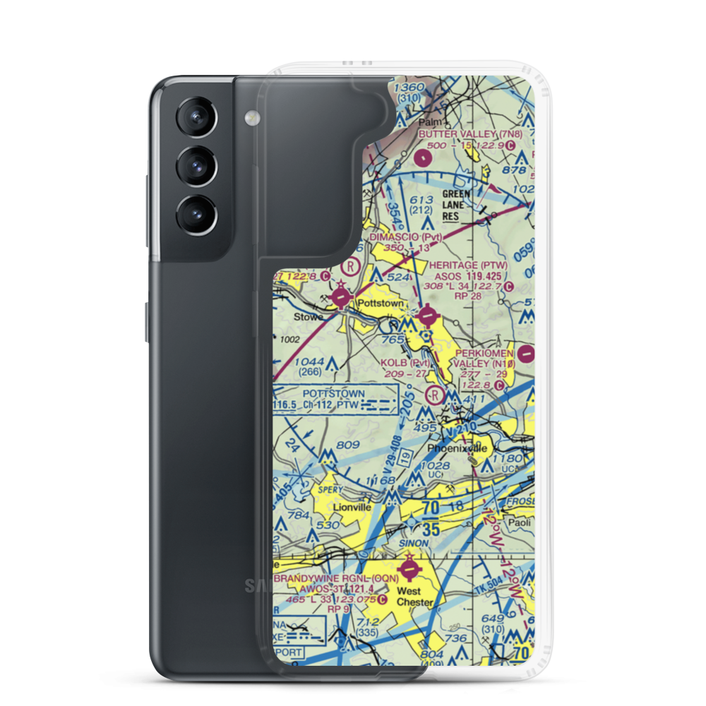 Lance Airport (9PA0) VFR Sectional Samsung Case Samsung Galaxy S21 model shown