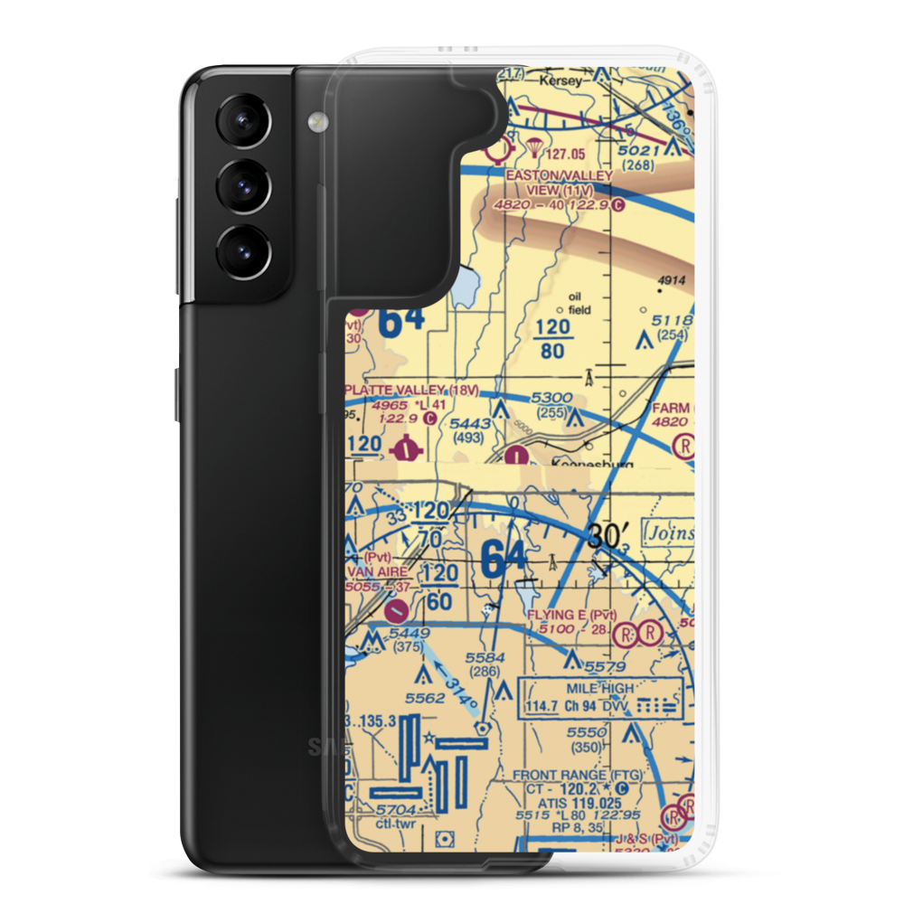 Land Airport (CO82) VFR Sectional Samsung Case Samsung Galaxy S21 Plus model shown