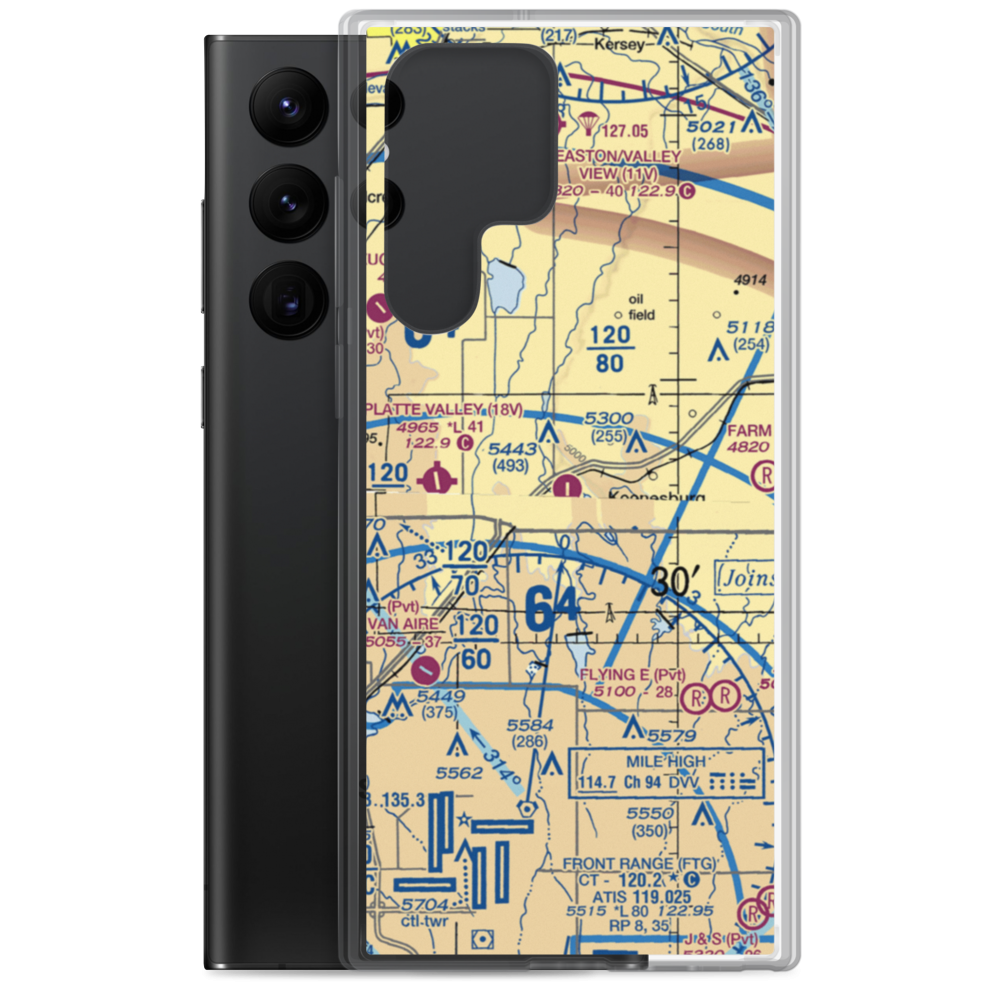 Land Airport (CO82) VFR Sectional Samsung Case Samsung Galaxy S22 Ultra model shown