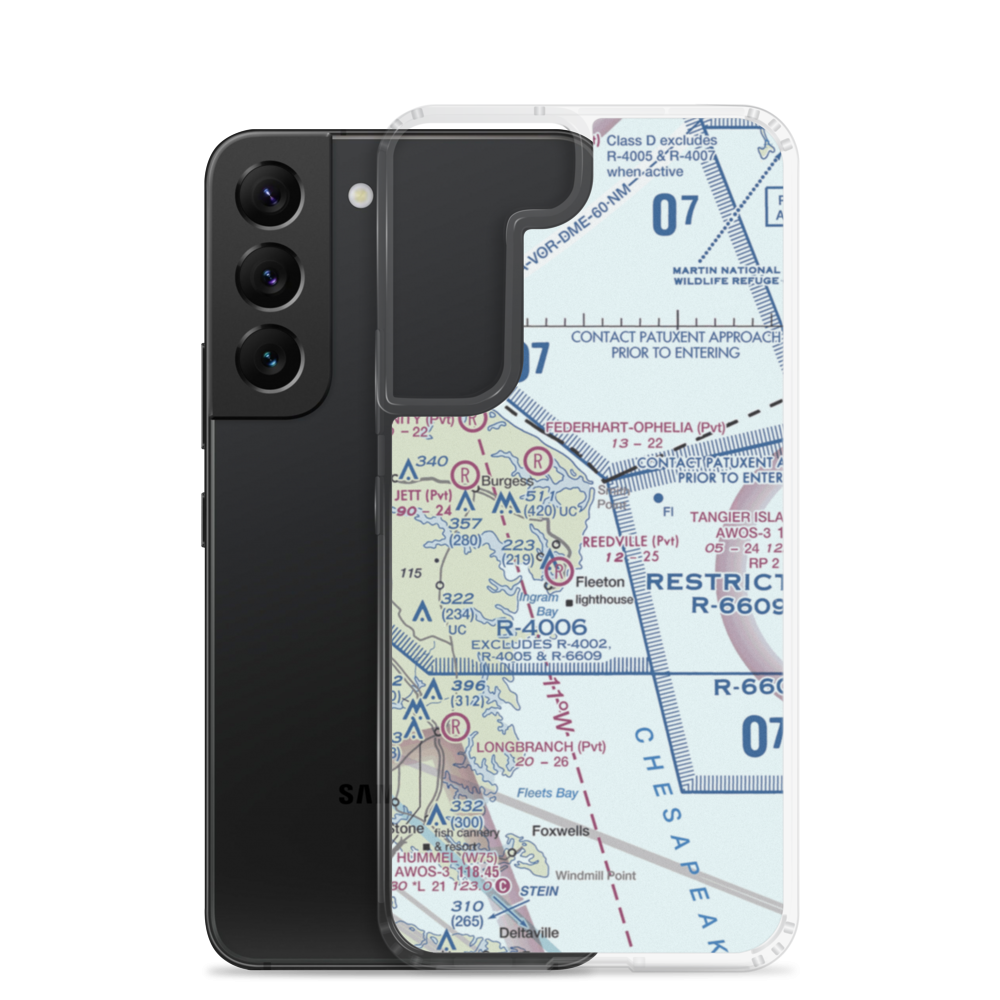 Land's End Seaplane Base (85VA) VFR Sectional Samsung Case Samsung Galaxy S22 model shown
