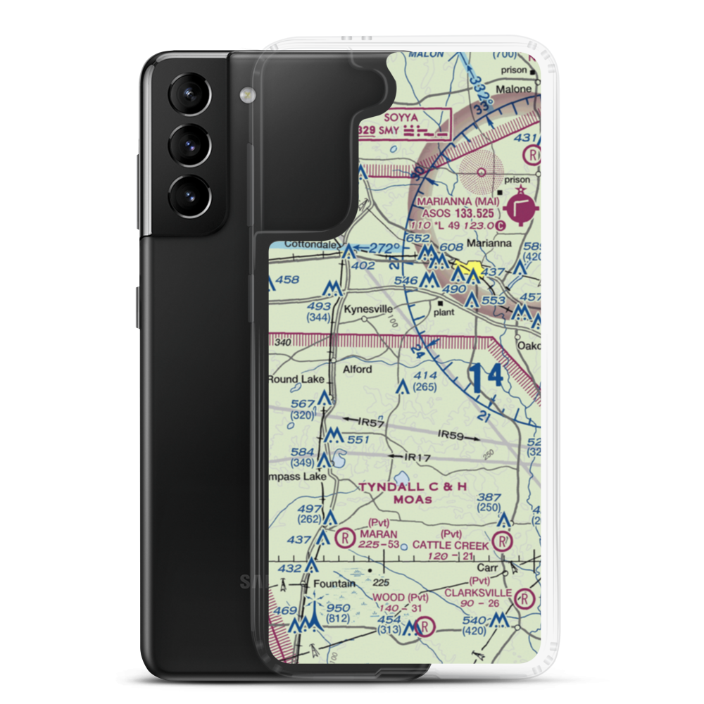Land's Field (21FD) VFR Sectional Samsung Case Samsung Galaxy S21 Plus model shown