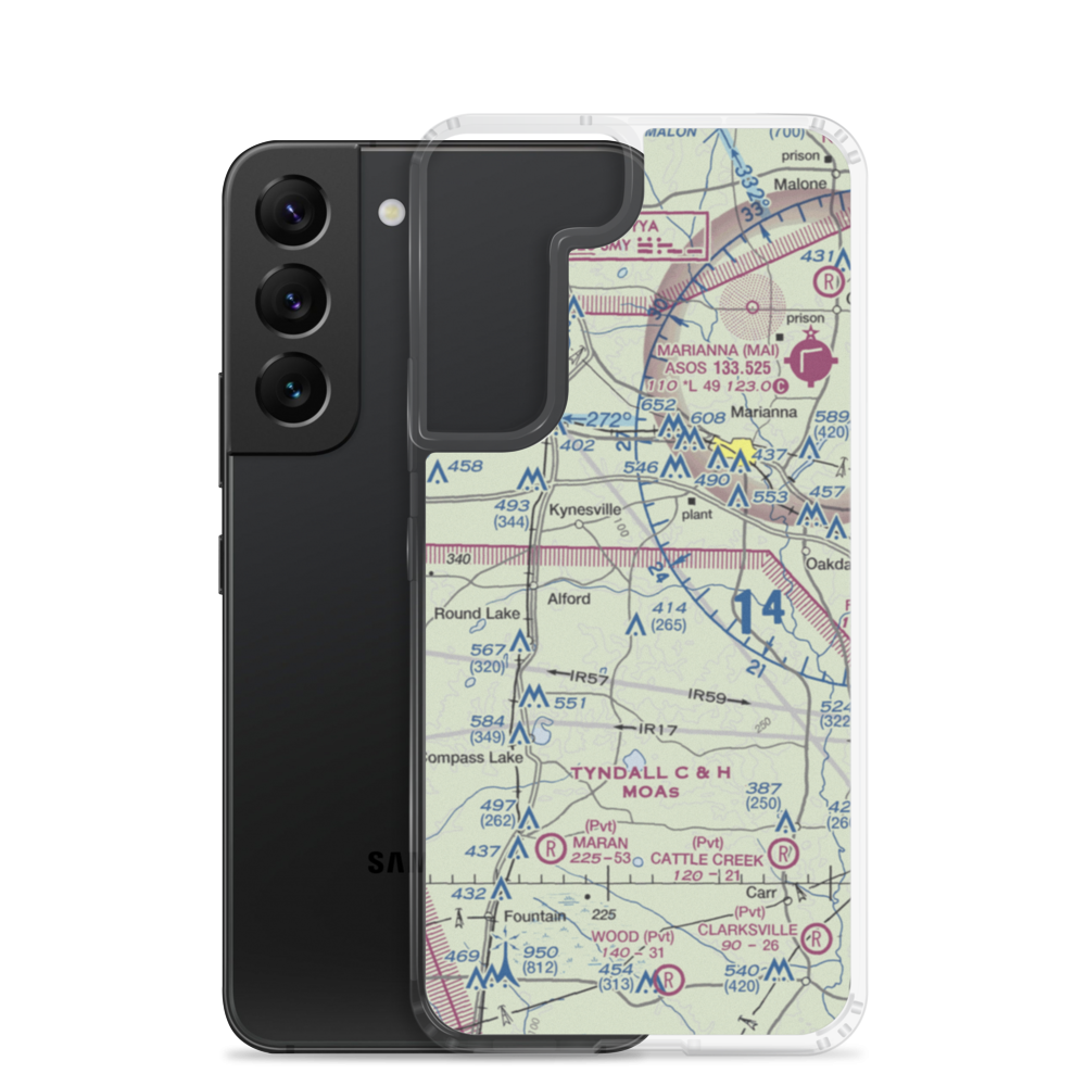 Land's Field (21FD) VFR Sectional Samsung Case Samsung Galaxy S22 model shown
