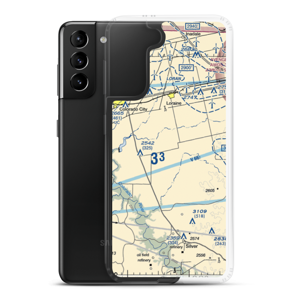 Landers Ranch Airport (1TS8) VFR Sectional Samsung Case Samsung Galaxy S21 Plus model shown
