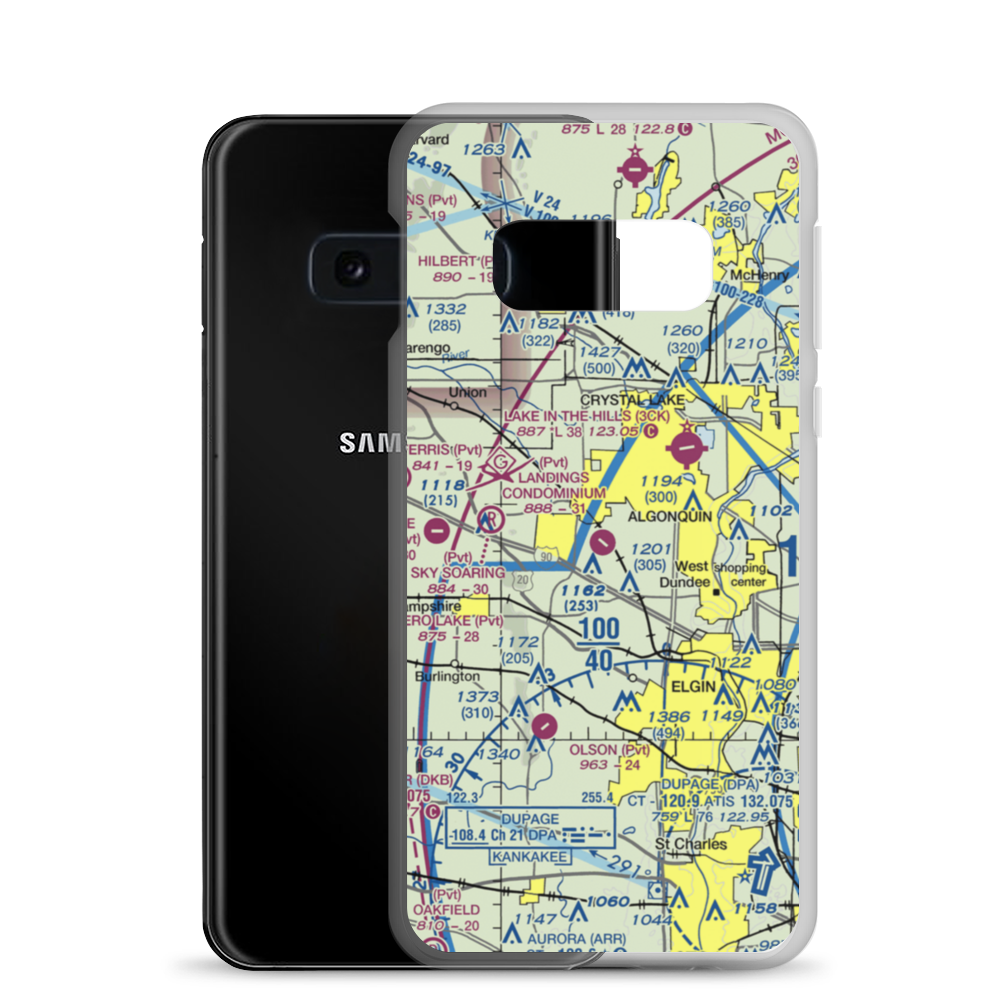 Landings Condominium Airport (82IS) VFR Sectional Samsung Case Samsung Galaxy S10e model shown