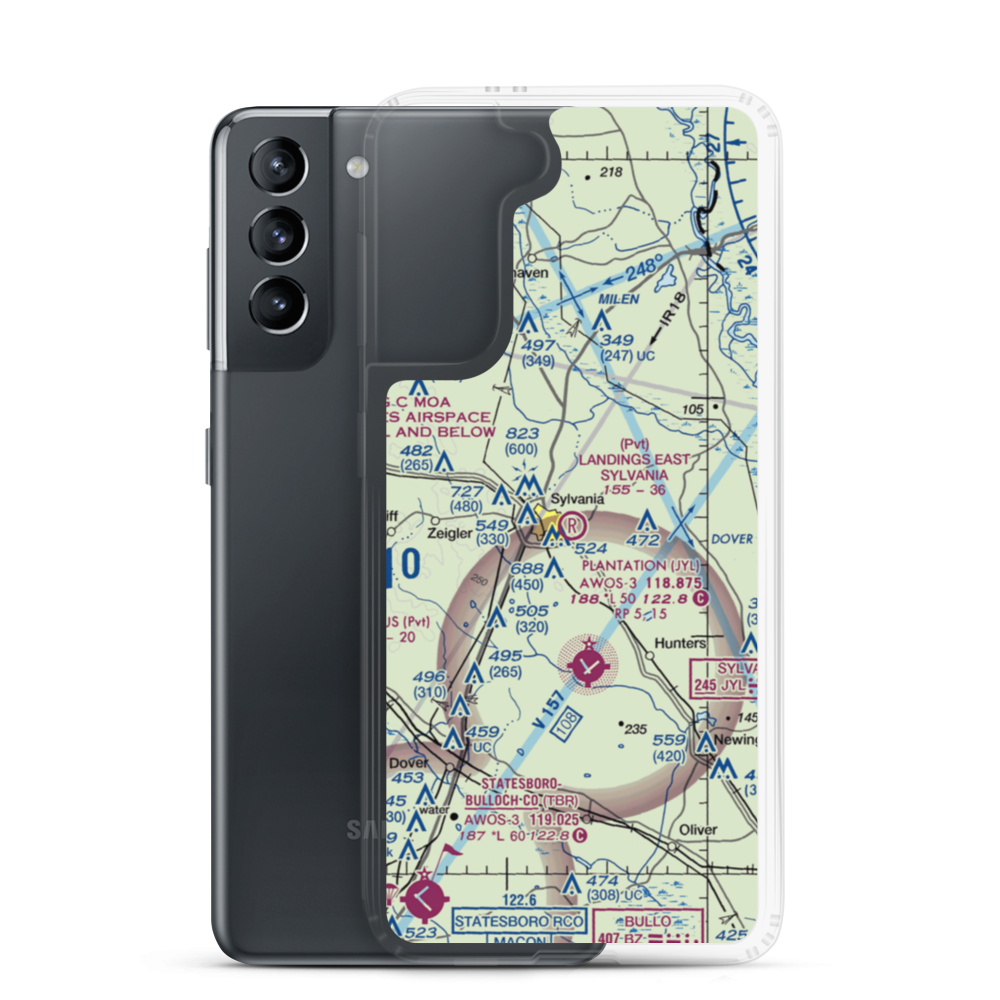 Landings East Sylvania Airport (76GA) VFR Sectional Samsung Case Samsung Galaxy S21 model shown