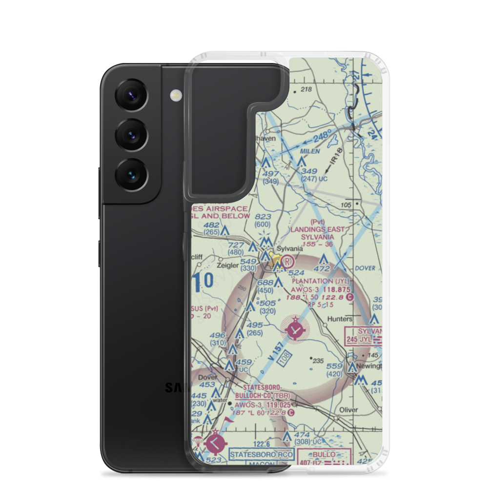 Landings East Sylvania Airport (76GA) VFR Sectional Samsung Case Samsung Galaxy S22 model shown