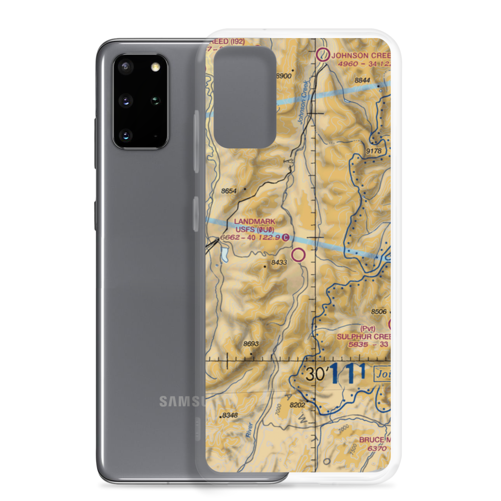 Landmark US Forest Service Airport (0U0) VFR Sectional Samsung Case Samsung Galaxy S20 Plus model shown