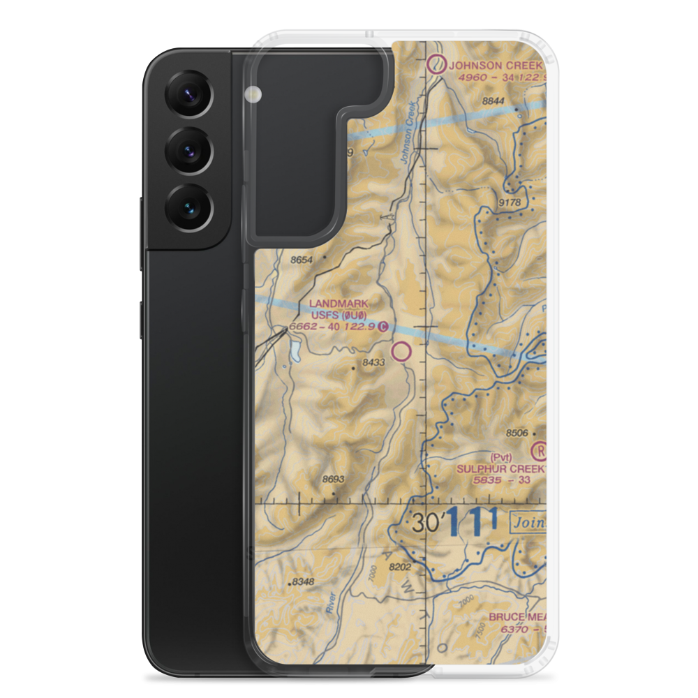 Landmark US Forest Service Airport (0U0) VFR Sectional Samsung Case Samsung Galaxy S22 Plus model shown