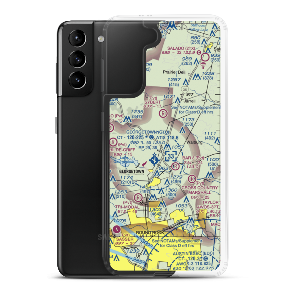 Landry STOLport (TS01) VFR Sectional Samsung Case Samsung Galaxy S21 Plus model shown