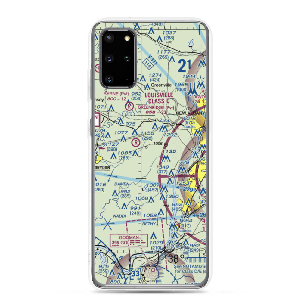 Lanesville Skyways Airport (IN13) VFR Sectional Samsung Case Samsung Galaxy S20 Plus model shown
