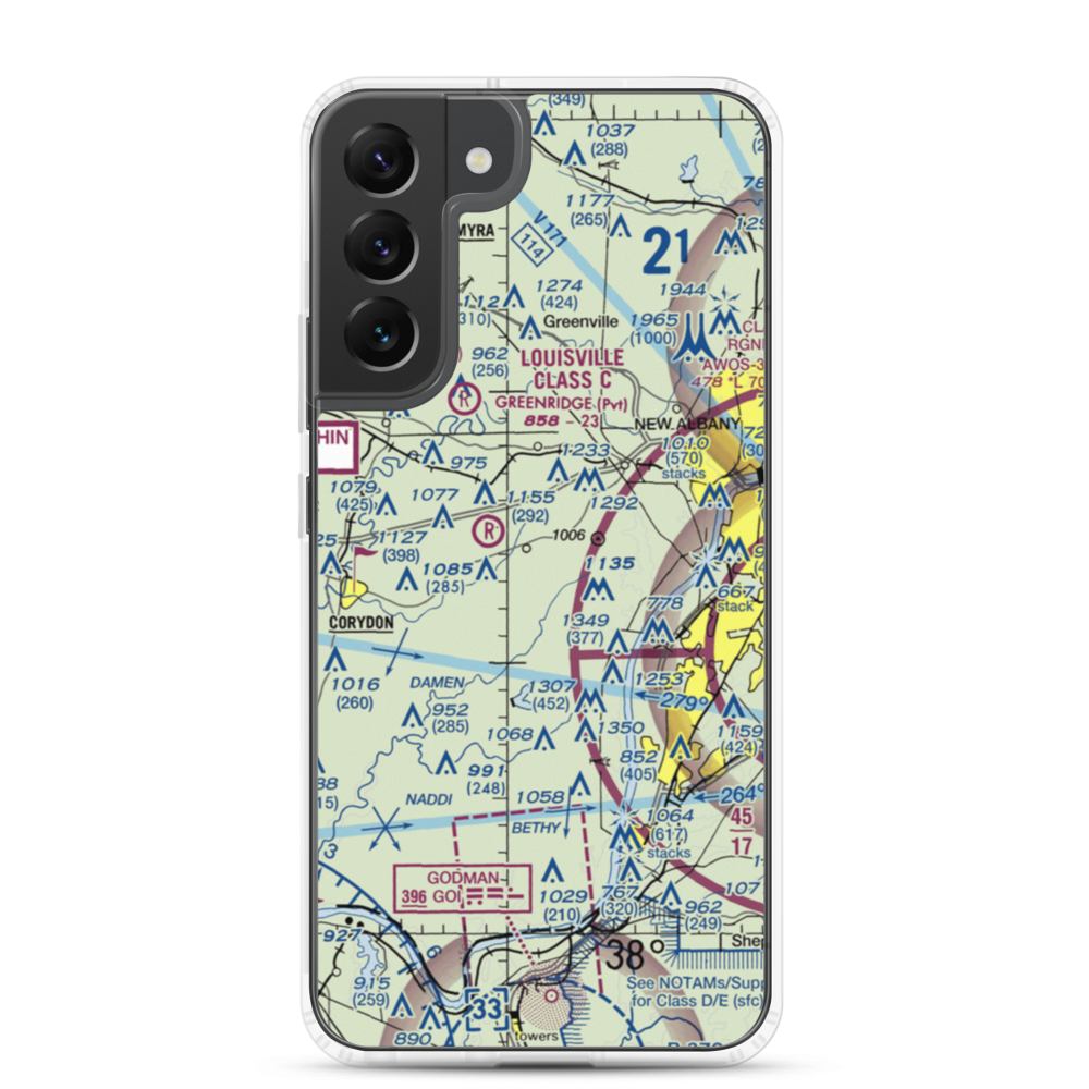 Lanesville Skyways Airport (IN13) VFR Sectional Samsung Case Samsung Galaxy S22 Plus model shown