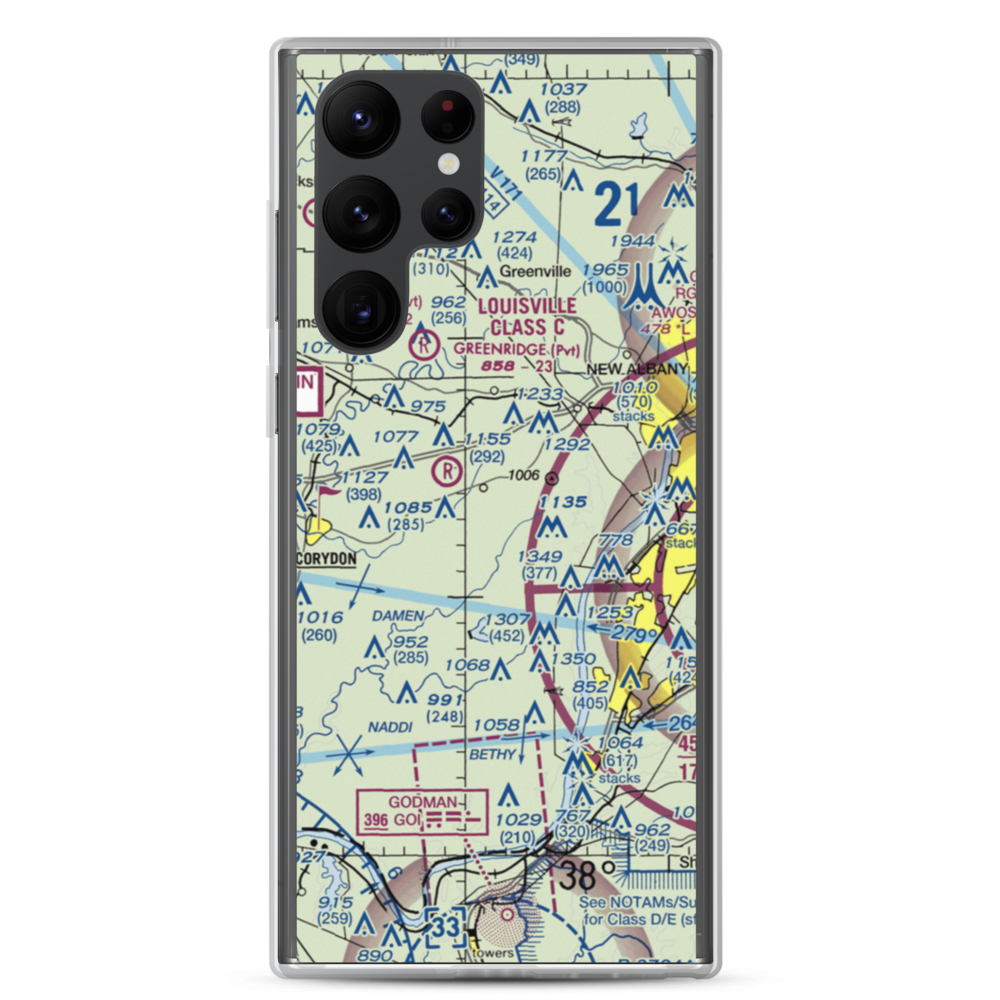 Lanesville Skyways Airport (IN13) VFR Sectional Samsung Case Samsung Galaxy S22 Ultra model shown