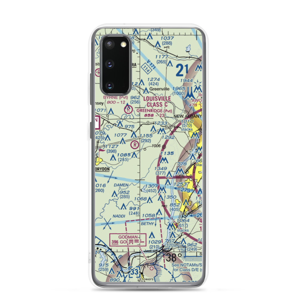 Lanesville Skyways Airport (IN13) VFR Sectional Samsung Case Samsung Galaxy S20 model shown