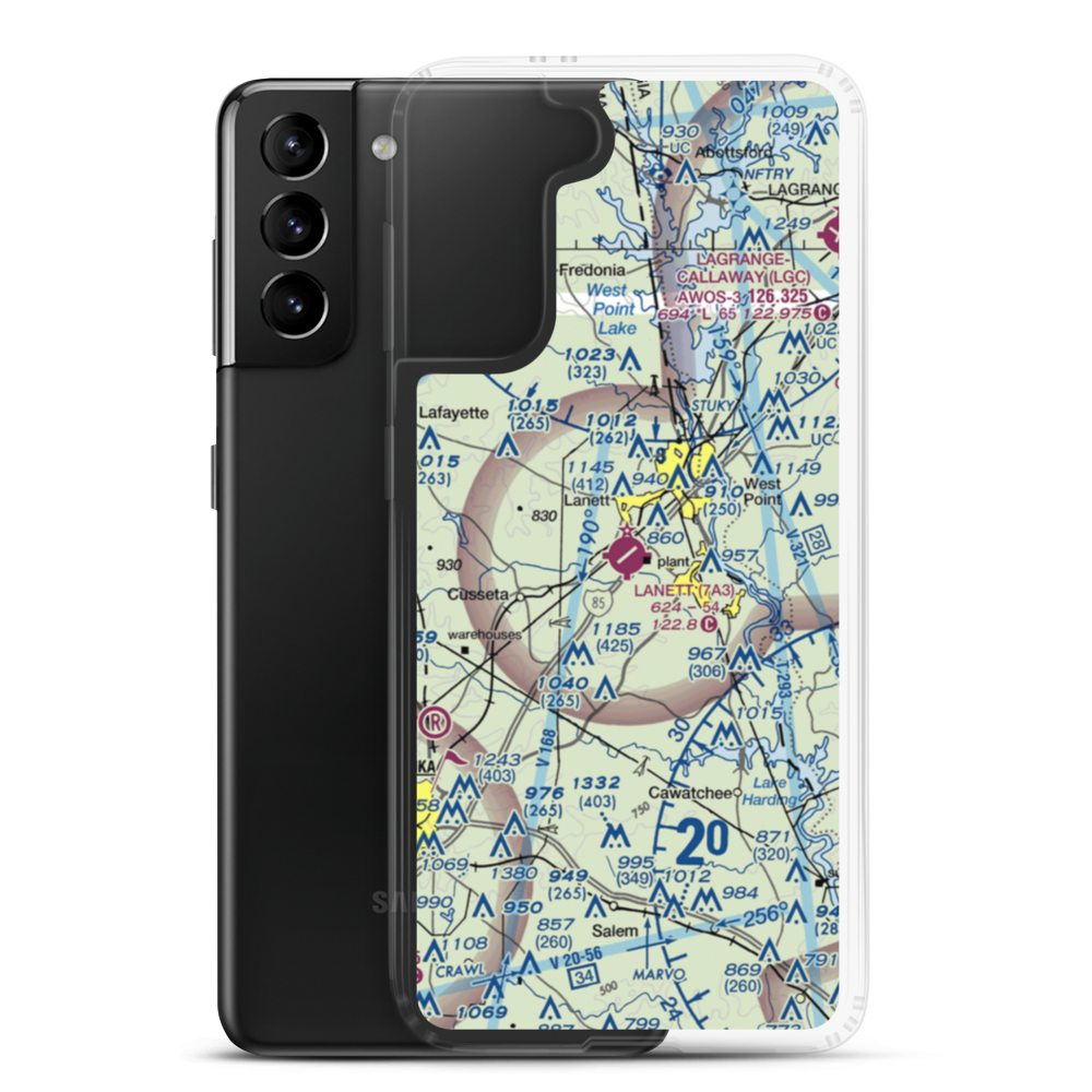 Lanett Municipal Airport (7A3) VFR Sectional Samsung Case Samsung Galaxy S21 Plus model shown
