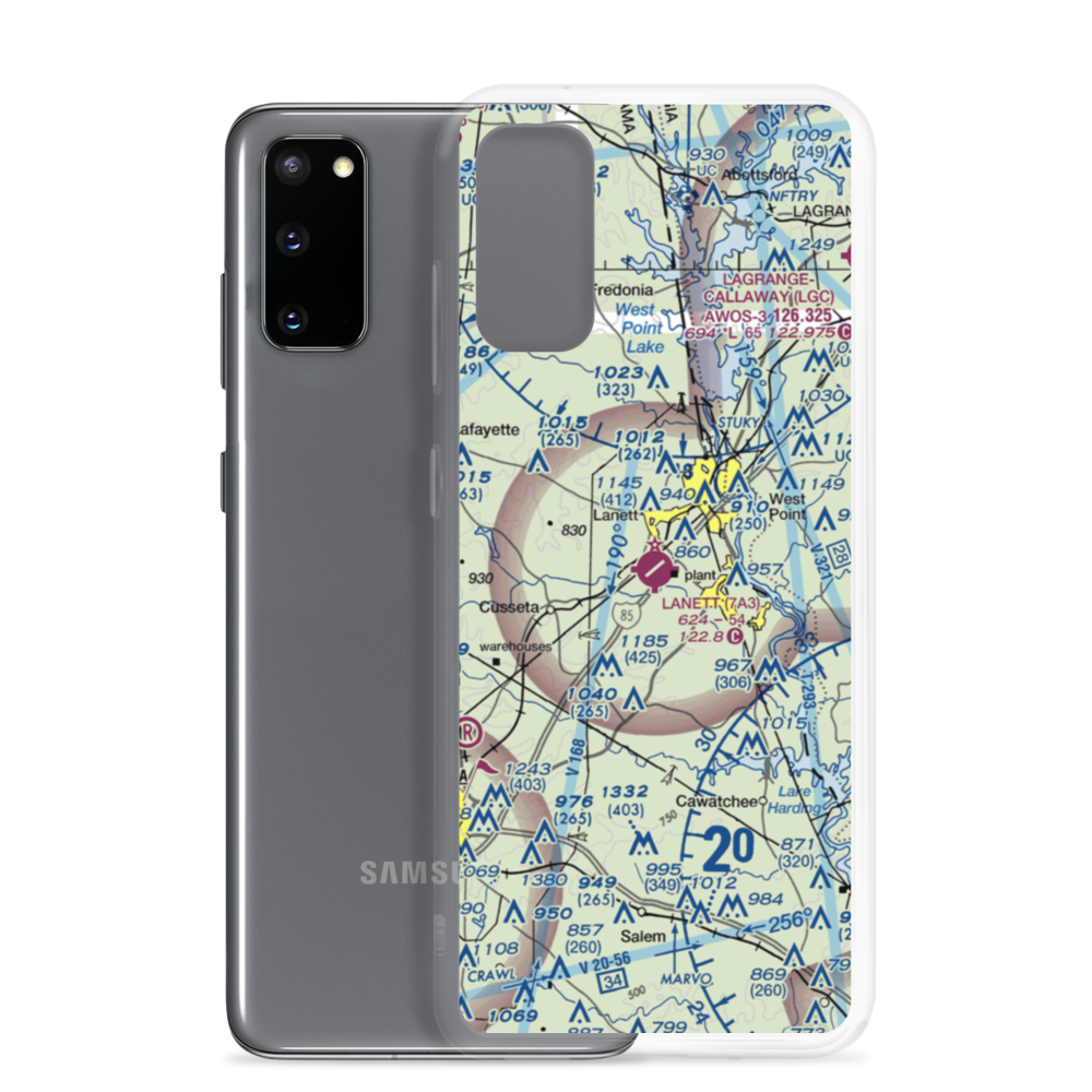 Lanett Municipal Airport (7A3) VFR Sectional Samsung Case Samsung Galaxy S20 model shown