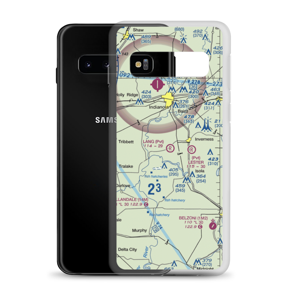 Lang Flying Service Airport (MS77) VFR Sectional Samsung Case Samsung Galaxy S10 model shown