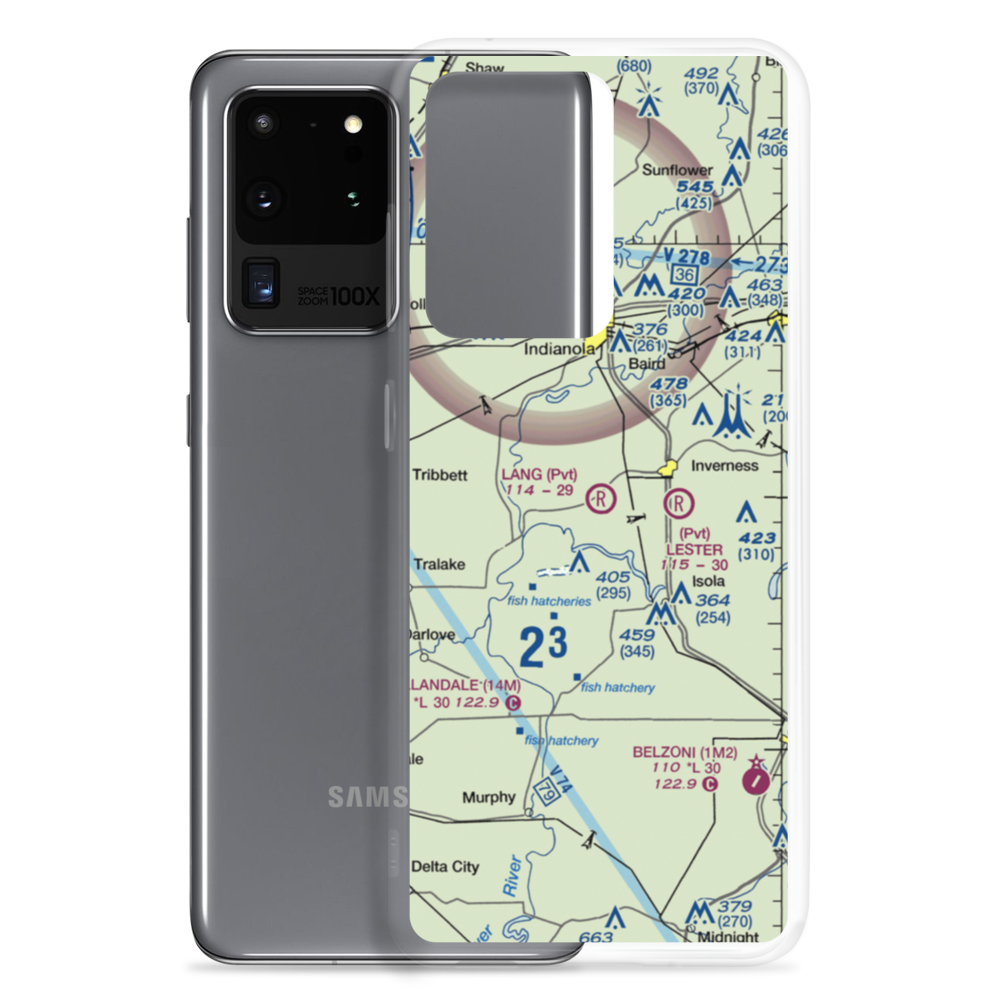 Lang Flying Service Airport (MS77) VFR Sectional Samsung Case Samsung Galaxy S20 Ultra model shown