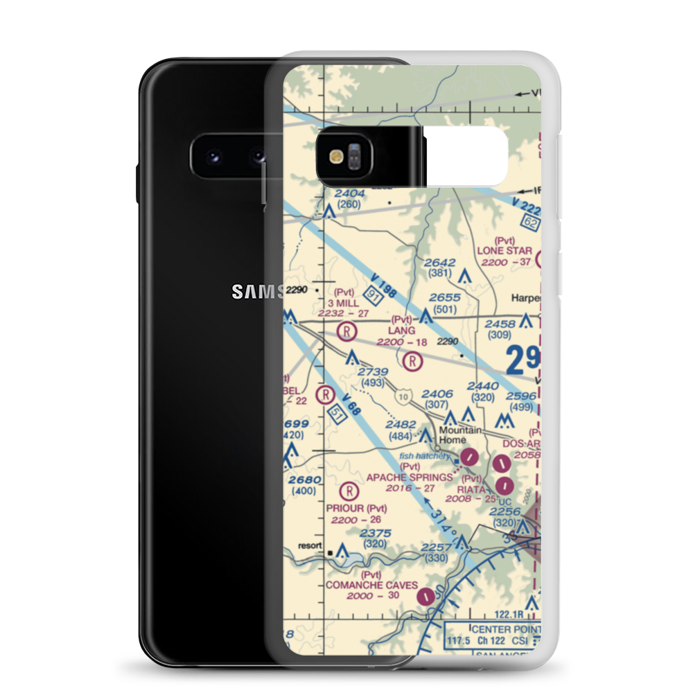 Lang Ranch Airport (84XS) VFR Sectional Samsung Case Samsung Galaxy S10 model shown