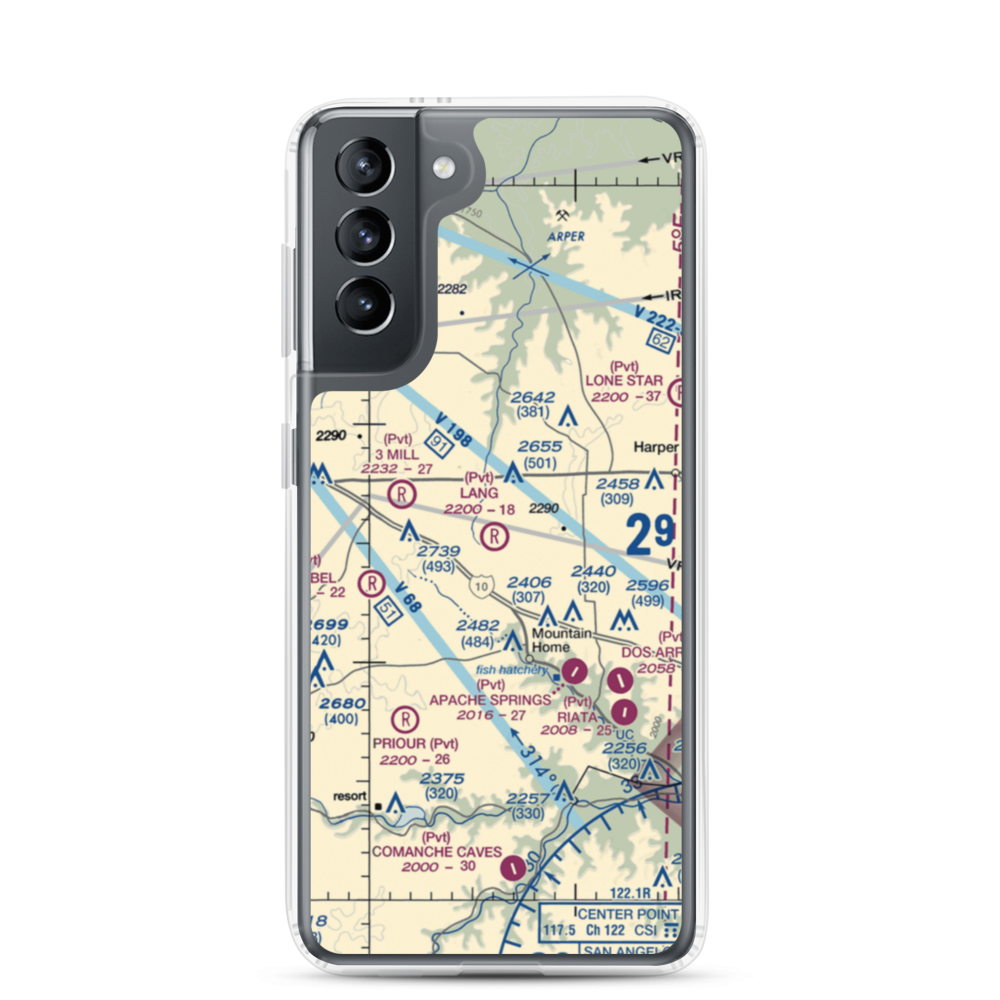 Lang Ranch Airport (84XS) VFR Sectional Samsung Case Samsung Galaxy S21 model shown