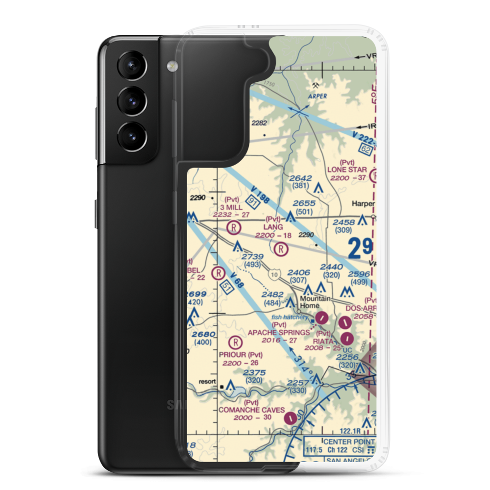 Lang Ranch Airport (84XS) VFR Sectional Samsung Case Samsung Galaxy S21 Plus model shown