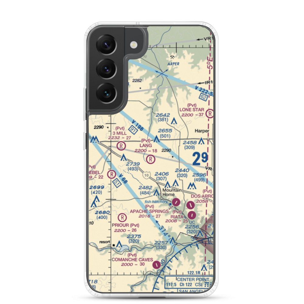Lang Ranch Airport (84XS) VFR Sectional Samsung Case Samsung Galaxy S22 Plus model shown