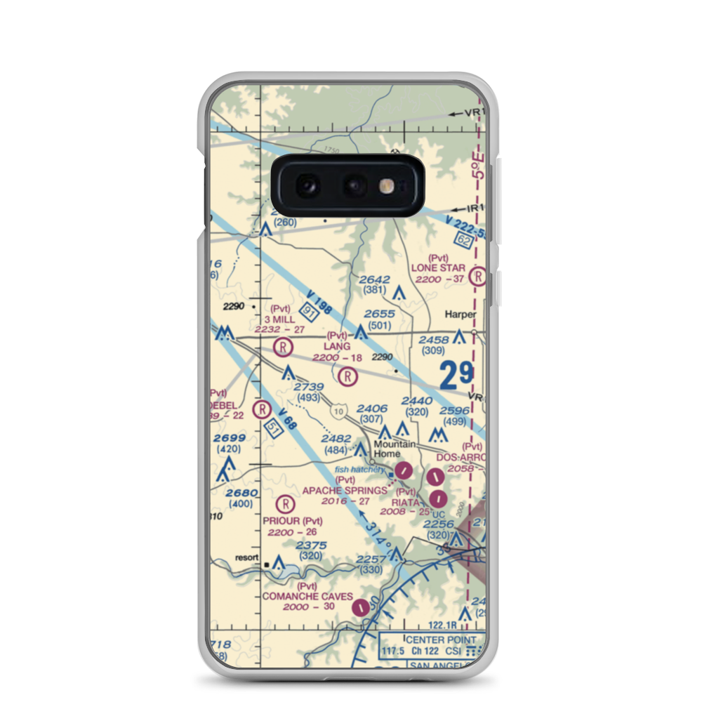 Lang Ranch Airport (84XS) VFR Sectional Samsung Case Samsung Galaxy S10e model shown
