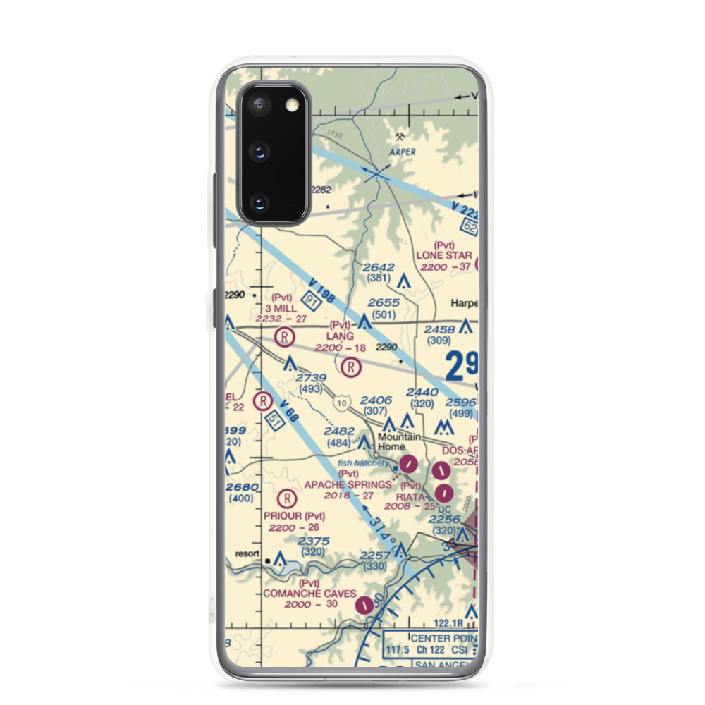 Lang Ranch Airport (84XS) VFR Sectional Samsung Case Samsung Galaxy S20 model shown