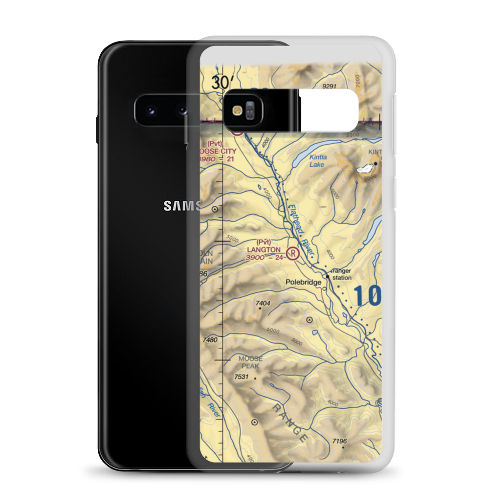 Langton Airstrip (MT60) VFR Sectional Samsung Case Samsung Galaxy S10 model shown