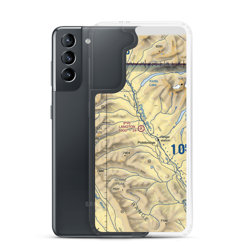 Langton Airstrip (MT60) VFR Sectional Samsung Case Samsung Galaxy S21 model shown