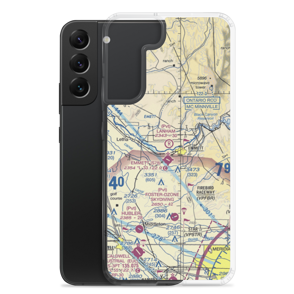 Lanham Field (04ID) VFR Sectional Samsung Case Samsung Galaxy S22 Plus model shown