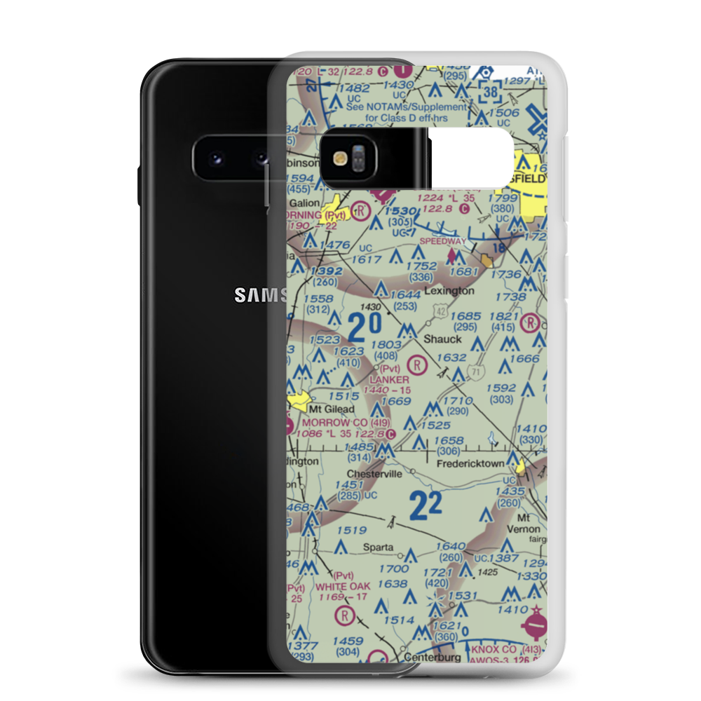 Lanker Airport (OI28) VFR Sectional Samsung Case Samsung Galaxy S10 model shown