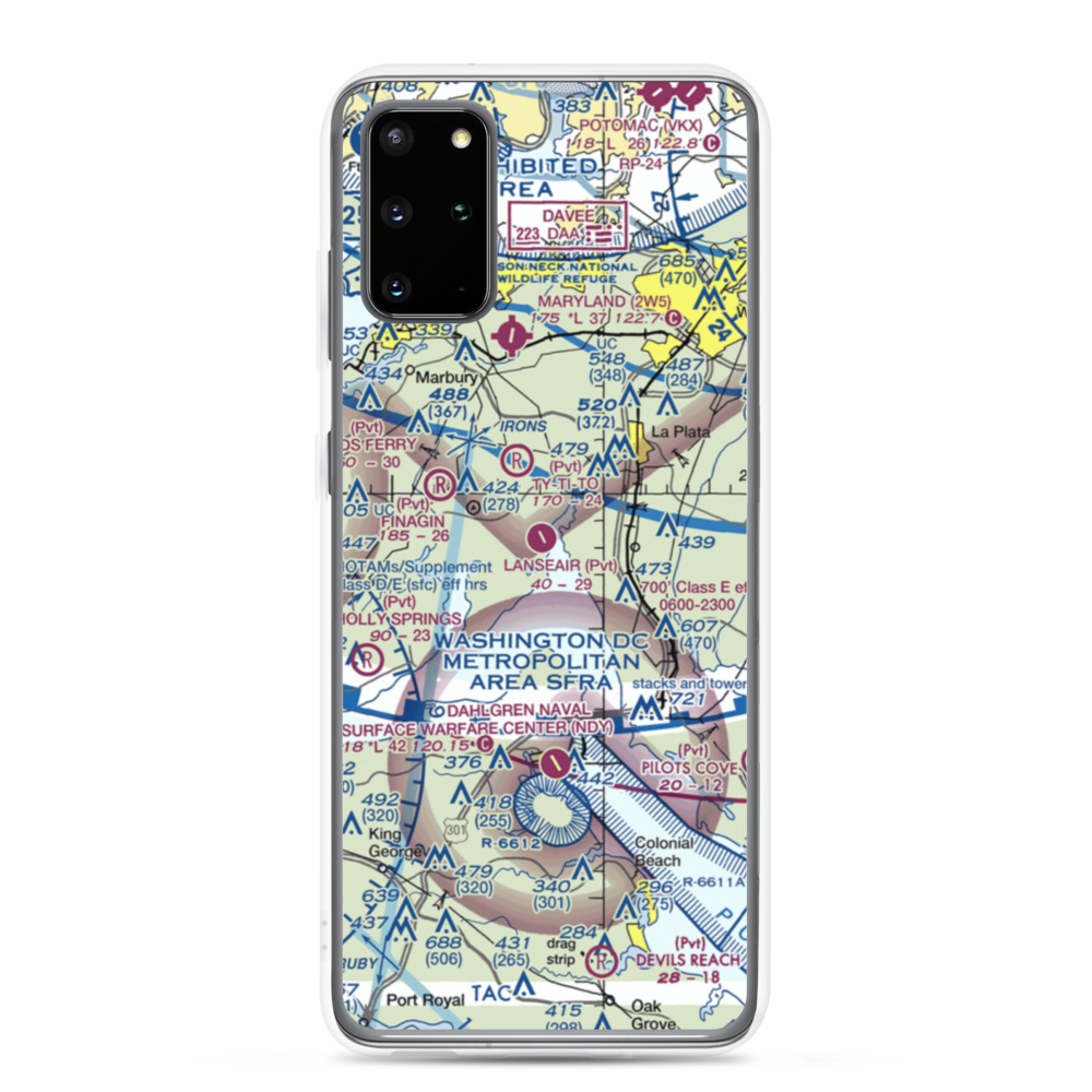 Lanseair Farms Airport (MD97) VFR Sectional Samsung Case Samsung Galaxy S20 Plus model shown