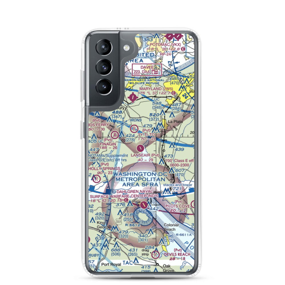 Lanseair Farms Airport (MD97) VFR Sectional Samsung Case Samsung Galaxy S21 model shown