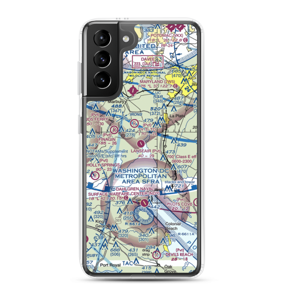 Lanseair Farms Airport (MD97) VFR Sectional Samsung Case Samsung Galaxy S21 Plus model shown