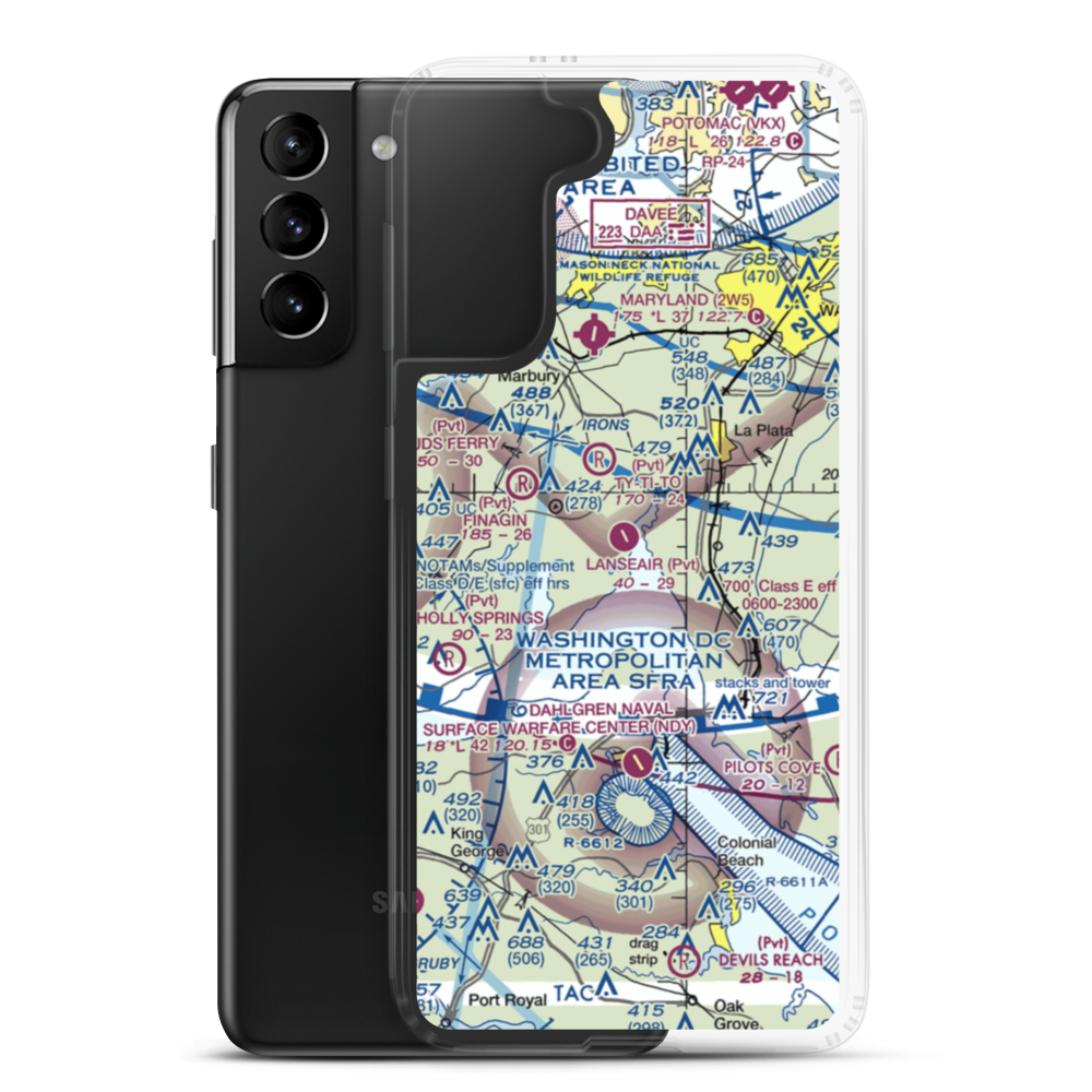 Lanseair Farms Airport (MD97) VFR Sectional Samsung Case Samsung Galaxy S21 Plus model shown
