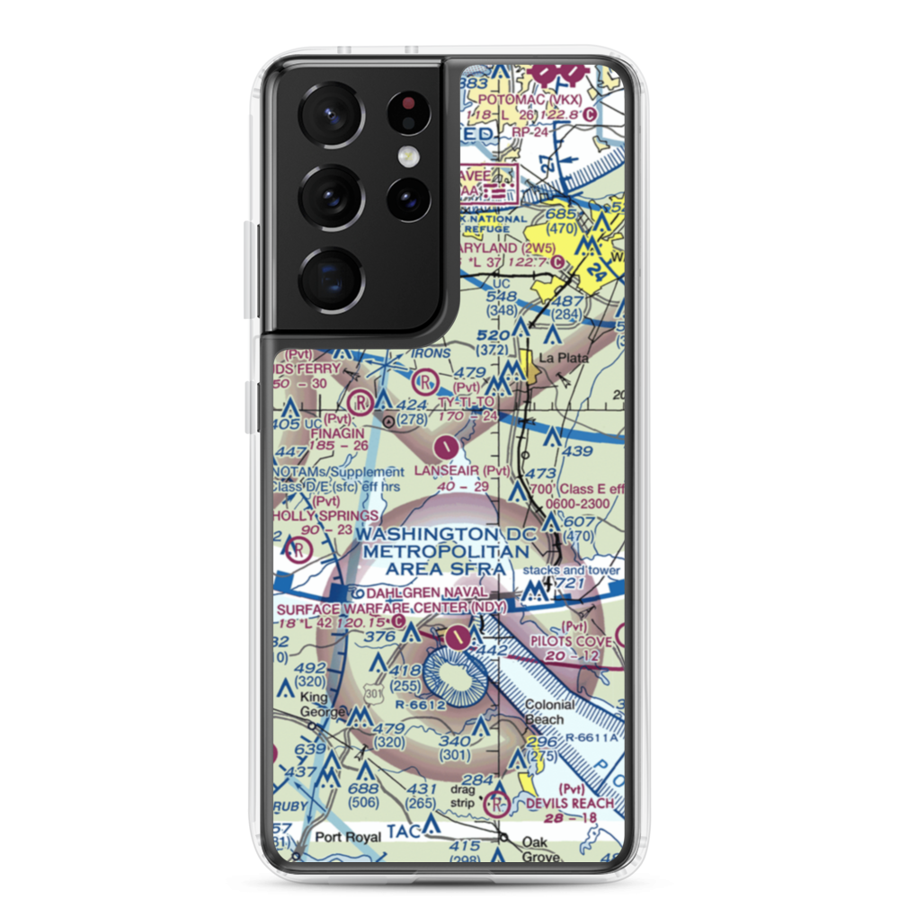 Lanseair Farms Airport (MD97) VFR Sectional Samsung Case Samsung Galaxy S21 Ultra model shown