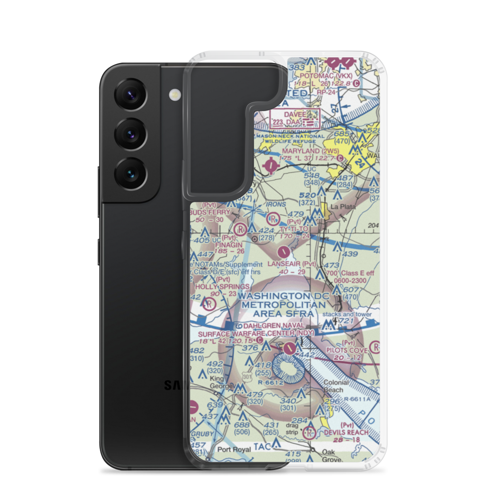 Lanseair Farms Airport (MD97) VFR Sectional Samsung Case Samsung Galaxy S22 model shown