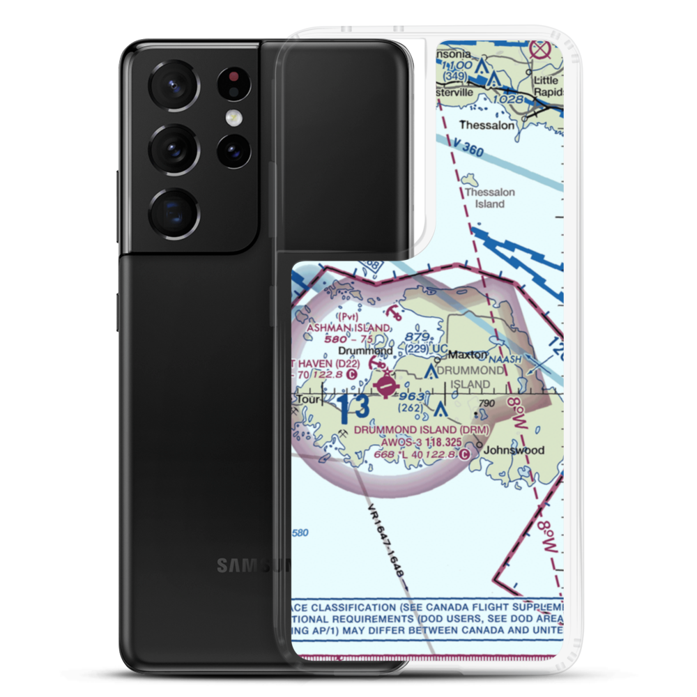 Lapoint Seaplane Base (MI4) VFR Sectional Samsung Case Samsung Galaxy S21 Ultra model shown