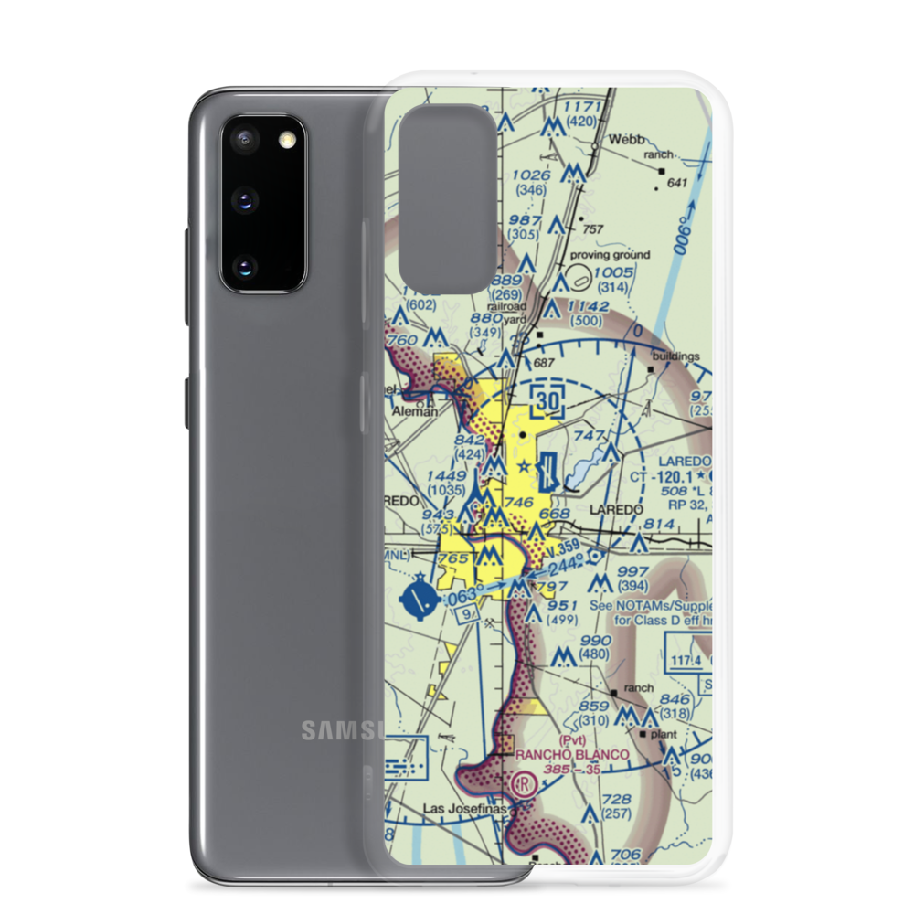 Laredo International Airport (LRD) VFR Sectional Samsung Case Samsung Galaxy S20 model shown