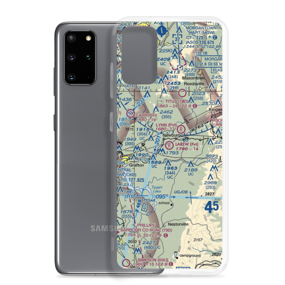 Larew Airport (WV53) VFR Sectional Samsung Case Samsung Galaxy S20 Plus model shown