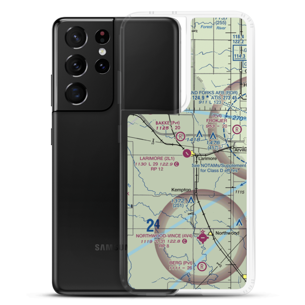 Larimore Municipal Airport (2L1) VFR Sectional Samsung Case Samsung Galaxy S21 Ultra model shown