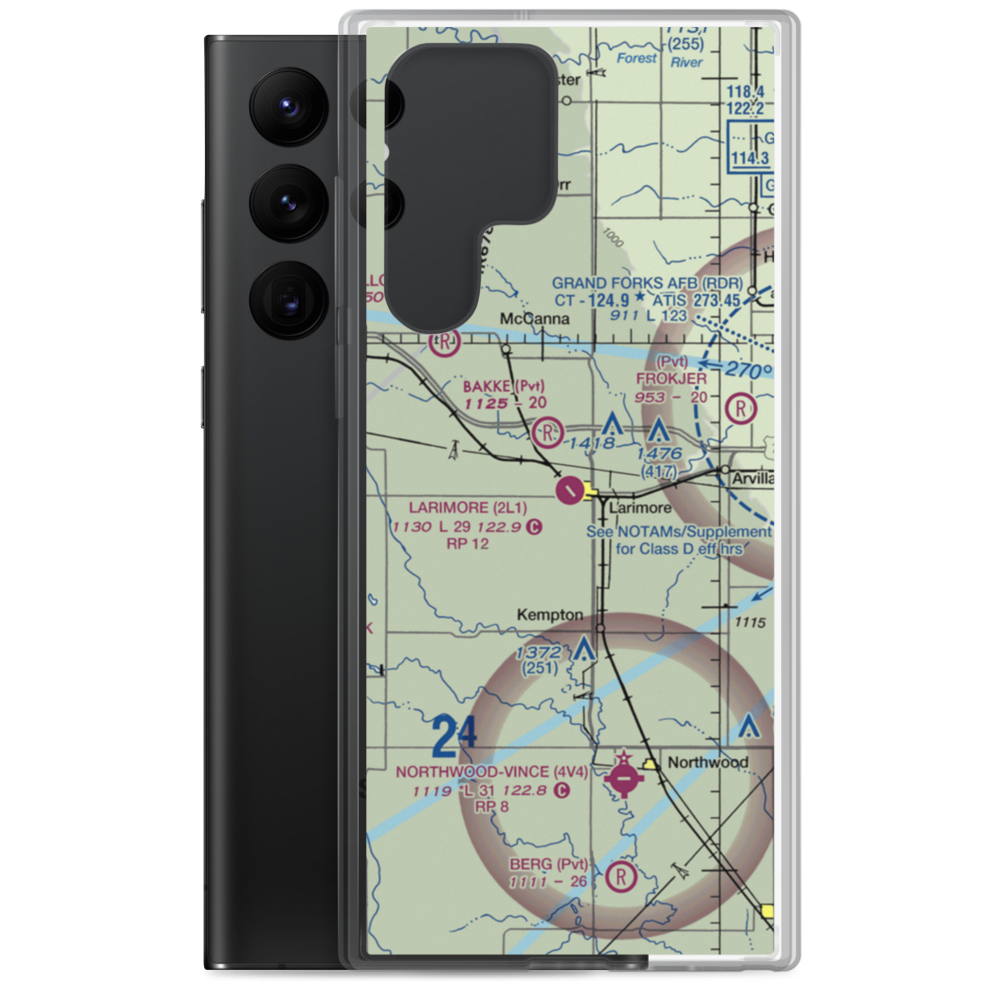 Larimore Municipal Airport (2L1) VFR Sectional Samsung Case Samsung Galaxy S22 Ultra model shown