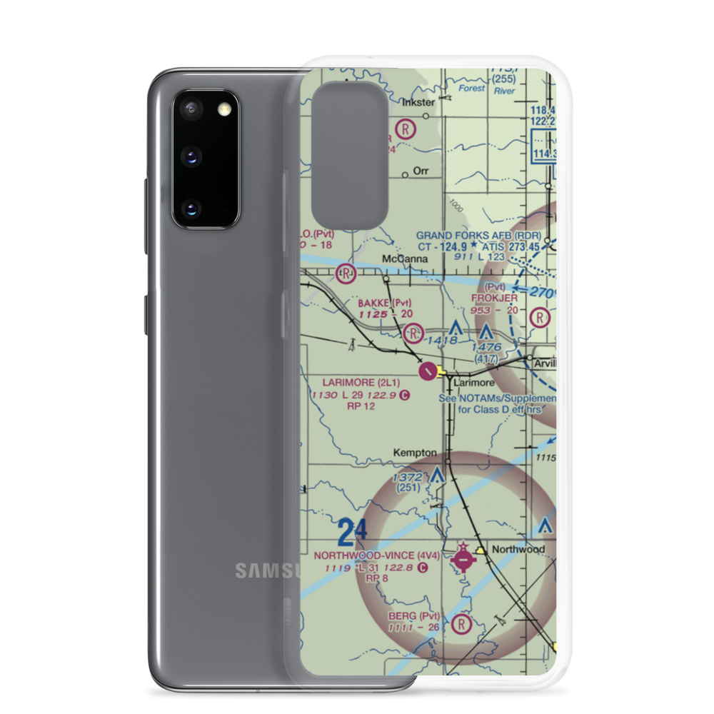 Larimore Municipal Airport (2L1) VFR Sectional Samsung Case Samsung Galaxy S20 model shown