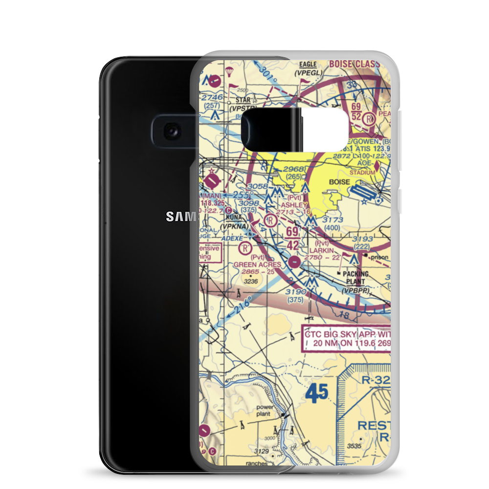 Larkin Airport (06ID) VFR Sectional Samsung Case Samsung Galaxy S10e model shown