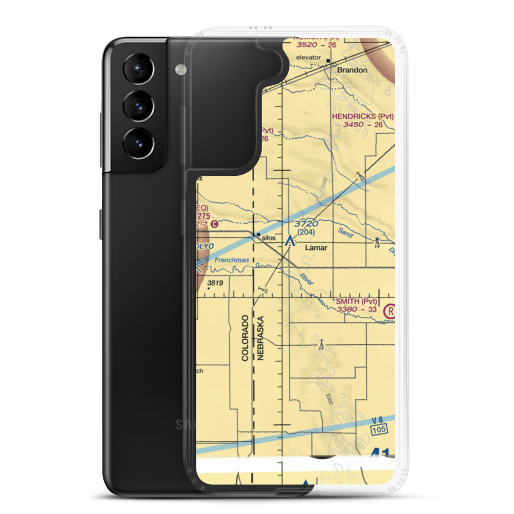 Larrabee Farm Airport (NE08) VFR Sectional Samsung Case Samsung Galaxy S21 Plus model shown