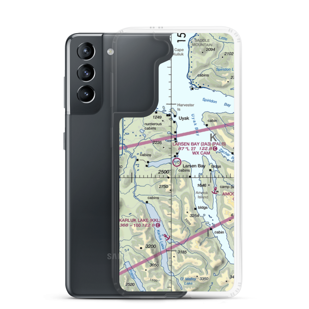 Larsen Bay Airport (2A3) VFR Sectional Samsung Case Samsung Galaxy S21 model shown