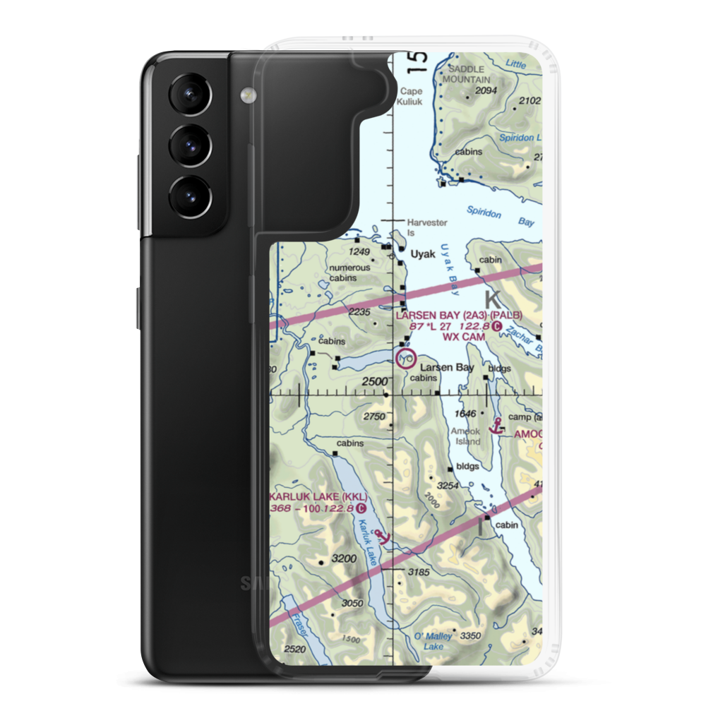 Larsen Bay Airport (2A3) VFR Sectional Samsung Case Samsung Galaxy S21 Plus model shown