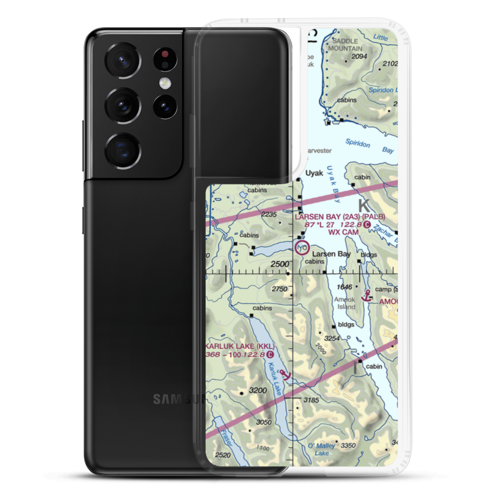 Larsen Bay Airport (2A3) VFR Sectional Samsung Case Samsung Galaxy S21 Ultra model shown